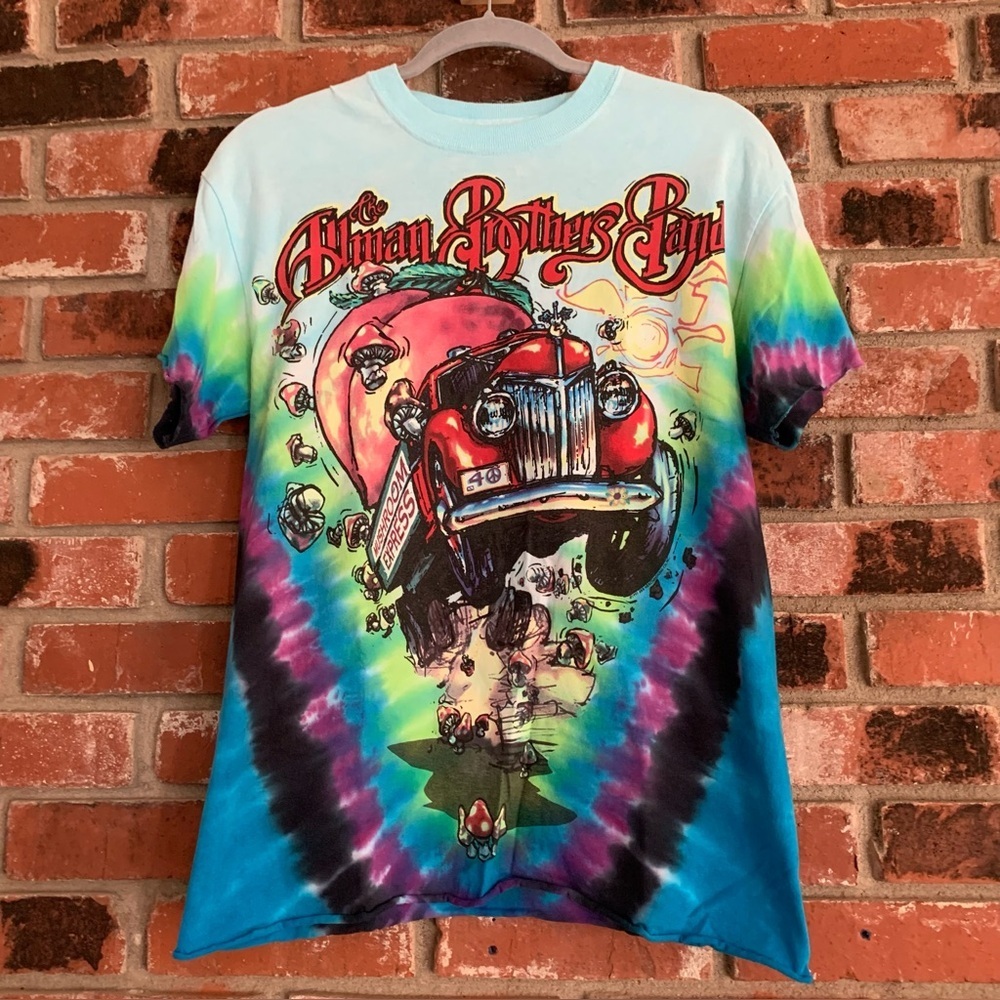 Liquid Blue Allman Brothers V Tie Dyed Short Sleeve Band Tee Sz M